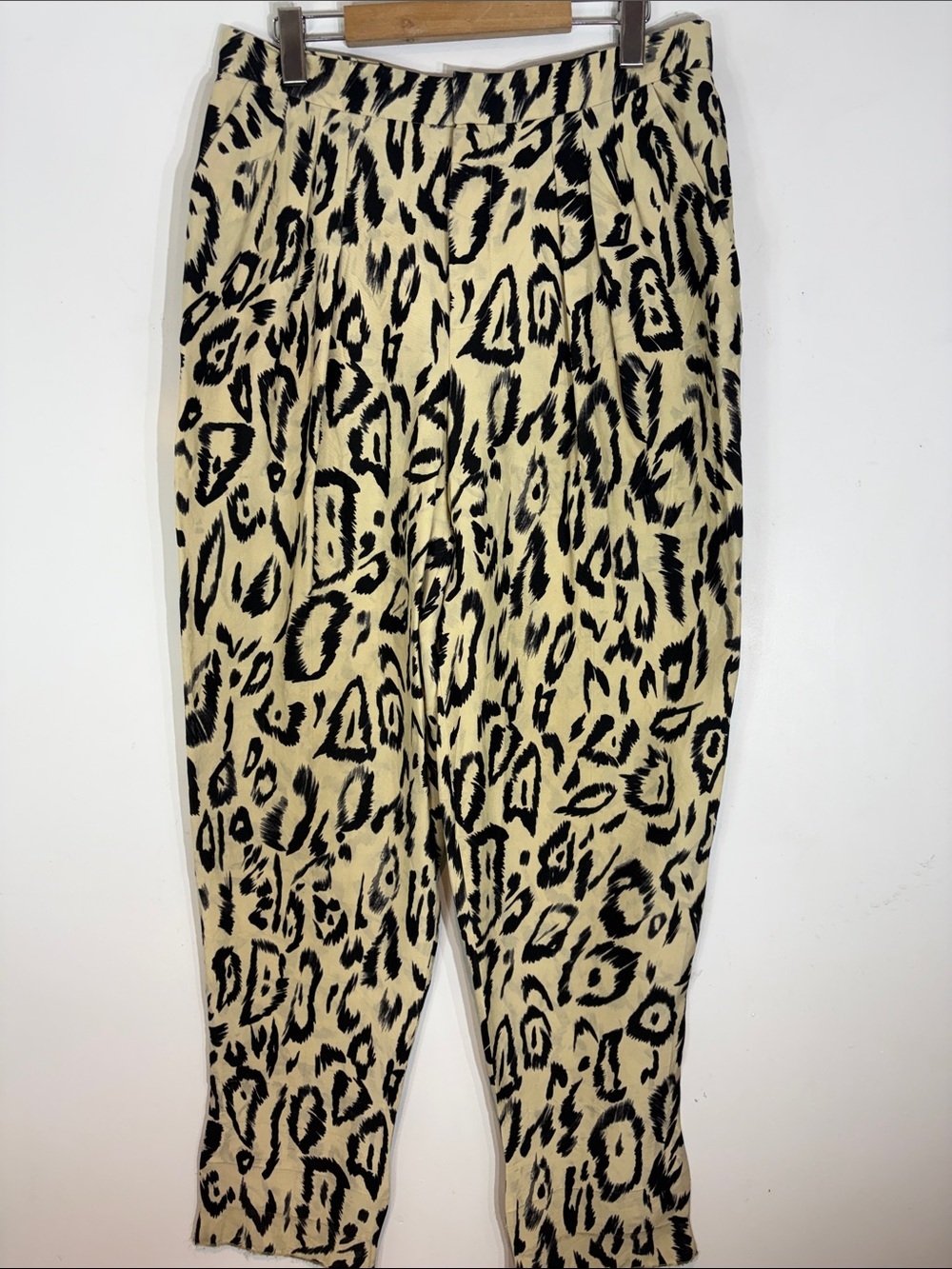 Chloé Leopard Print Pleated Cotton Pants Tapered Ankle Trouser FR42 US10-12 - Picture 13 of 13